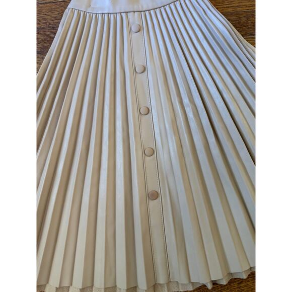Zara Girls' Pleated Beige Long Skirt Size 8 - Picture 2 of 4
